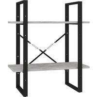 Berkfield Home 2-Tier Book Cabinet Concrete Grey 60x30x70 cm Engineered Wood | Size: 60 x 30 x 70 cm