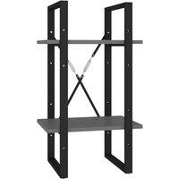 Berkfield Home 2-Tier Book Cabinet Grey 40x30x70 cm Engineered Wood | Size: 40 x 30 x 70 cm