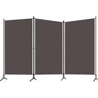 Berkfield Home 3-Panel Room Divider Anthracite 260x180 cm in Grey