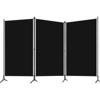 Berkfield Home 3-Panel Room Divider Black 260x180 cm
