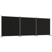 Berkfield Home 3-Panel Room Divider Black 525x180 cm Fabric