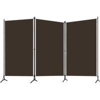 Berkfield Home 3-Panel Room Divider Brown 260x180 cm