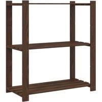 Berkfield Home 3-Tier Storage Rack Brown 80x38x90 cm Solid Wood Pine | Size: 80 x 38 x 90 cm
