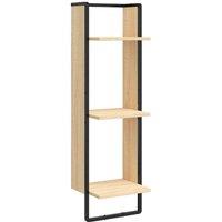 Berkfield Home 3-Tier Wall Shelf Sonoma Oak 30x25x100 cm Engineered Wood in Brown | Size: 30 x 25 x 100 cm