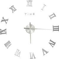 Berkfield Home 3D Wall Clock Modern Design Silver 100 cm XXL