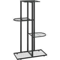 Berkfield Home 4-Floor Flower Stand 43x22x76 cm Black Metal | Size: 43 x 22 x 76 cm