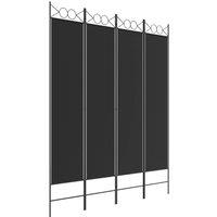 Berkfield Home 4-Panel Room Divider Black 160x200 cm Fabric