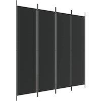 Berkfield Home 4-Panel Room Divider Black 200x200 cm Fabric