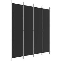 Berkfield Home 4-Panel Room Divider Black 200x220 cm Fabric