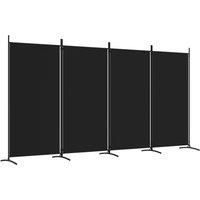 Berkfield Home 4-Panel Room Divider Black 346x180 cm Fabric
