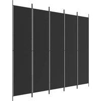 Berkfield Home 5-Panel Room Divider Black 250x220 cm Fabric
