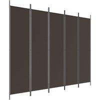 Berkfield Home 5-Panel Room Divider Brown 250x200 cm Fabric