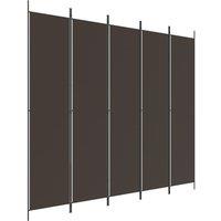 Berkfield Home 5-Panel Room Divider Brown 250x220 cm Fabric