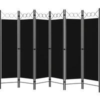 Berkfield Home 6-Panel Room Divider Black 240x180 cm