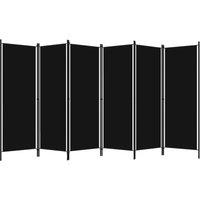 Berkfield Home 6-Panel Room Divider Black 300x180 cm