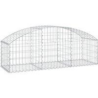 Berkfield Home Arched Gabion Basket 150x50x40/60 cm Galvanised Iron in Silver