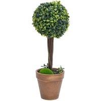 Berkfield Home Artificial Boxwood Plants 2 pcs with Pots Ball Shaped Green 33 cm