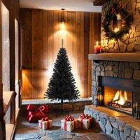 Berkfield Home Artificial Christmas Tree with Stand Black 150 cm PVC