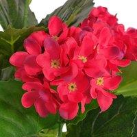 Berkfield Home Artificial Hydrangea Plant with Pot 60 cm Red