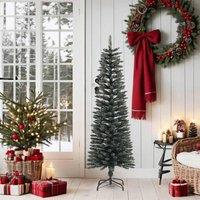 Berkfield Home Artificial Slim Christmas Tree with Stand Green 150 cm PVC
