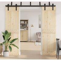 Berkfield Home Barn Door Bypass Brackets 5 pcs for Flat Rails Carbon Steel in Black