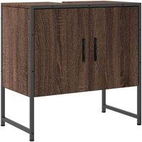 Berkfield Home Bathroom Sink Cabinet Brown Oak 60x33x60 cm Engineered Wood | Size: 60 x 33 x 60 cm