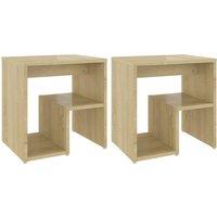 Berkfield Home Bed Cabinets 2 pcs Sonoma Oak 40x30x40 cm Engineered Wood in Light Tan | Size: 40 x 30 x 40 cm