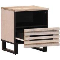 Berkfield Home Bedside Cabinet 40x33x46 cm Solid Wood Bleached Mango in Light Tan | Size: 40 x 33 x 46 cm