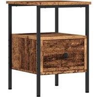 Berkfield Home Bedside Cabinet Old Wood 34x36x50 cm Engineered Wood in Brown | Size: 34 x 36 x 50 cm