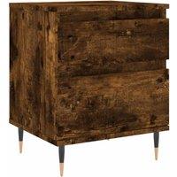 Berkfield Home Bedside Cabinet Smoked Oak 40x35x50 cm Engineered Wood in Brown | Size: 40 x 35 x 50 cm