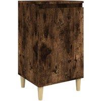 Berkfield Home Bedside Cabinet Smoked Oak 40x35x70 cm Engineered Wood in Brown | Size: 40 x 35 x 70 cm