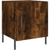 Berkfield Home Bedside Cabinet Smoked Oak 40x40x50 cm Engineered Wood in Brown | Size: 40 x 40 x 50 cm