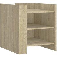 Berkfield Home Bedside Cabinet Sonoma Oak 45x50x50 cm Engineered Wood in Light Brown | Size: 45 x 50 x 50 cm
