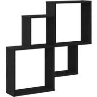 Berkfield Home Black Oak Wall Cabinet - 80x15x78.5 cm, Made from Engineered Wood | Size: 80x15x78.5 cm