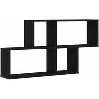 Berkfield Home Black Oak Wall Cabinet 76x15x53 cm Made from Engineered Wood | Size: 76 x 15 x 53 cm