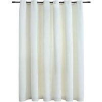 Berkfield Home Blackout Curtain with Metal Rings Velvet Cream 290x245 cm