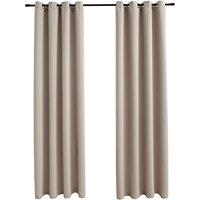 Berkfield Home Blackout Curtains with Metal Rings 2 pcs Beige 140x245 cm