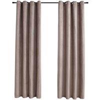 Berkfield Home Blackout Curtains with Metal Rings 2 pcs Taupe 140x175 cm