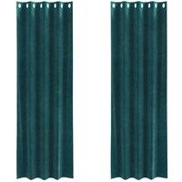 Berkfield Home Blackout Curtains with Eyelets 2 pcs Dark Green Velvet