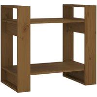 Berkfield Home Book Cabinet/Room Divider Honey Brown 60x35x57 cm Solid Wood | Size: 60 x 35 x 57 cm