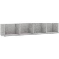 Berkfield Home CD Wall Shelf Concrete Grey 100x18x18 cm Engineered Wood | Size: 100 x 18 x 18 cm