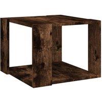 Berkfield Home Coffee Table Smoked Oak 40x40x30 cm Engineered Wood in Brown | Size: 40 x 40 x 30 cm