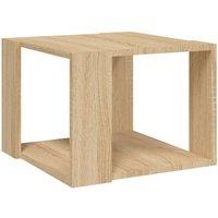 Berkfield Home Coffee Table Sonoma Oak 40x40x30 cm Engineered Wood in Light Tan | Size: 40 x 40 x 30 cm
