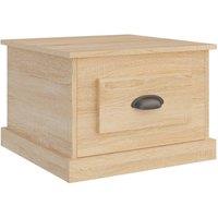 Berkfield Home Coffee Table Sonoma Oak 50x50x35 cm Engineered Wood in Light Tan | Size: 50 x 50 x 35 cm