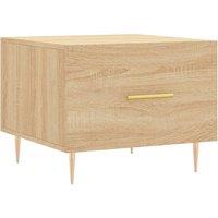 Berkfield Home Coffee Table Sonoma Oak 50x50x40 cm Engineered Wood in Light Tan | Size: 50 x 50 x 40 cm