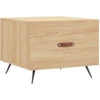 Berkfield Home Coffee Table Sonoma Oak 50x50x40 cm Engineered Wood in Light Tan | Size: 50 x 50 x 40 cm