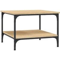 Berkfield Home Coffee Table Sonoma Oak 55x55x40 cm Engineered Wood in Light Brown | Size: 55 x 55 x 40 cm