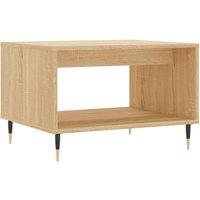 Berkfield Home Coffee Table Sonoma Oak 60x50x40 cm Engineered Wood in Light Brown | Size: 60 x 50 x 40 cm