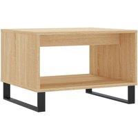 Berkfield Home Coffee Table Sonoma Oak 60x50x40 cm Engineered Wood in Light Tan | Size: 60 x 50 x 40 cm
