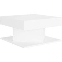 Berkfield Home Coffee Table White 57x57x30 cm Engineered Wood | Size: 57 x 57 x 30 cm